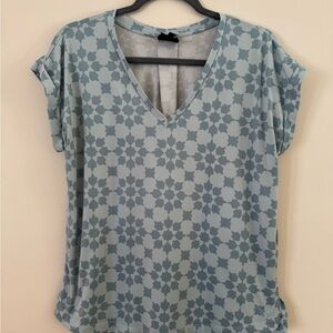 Patterned Blue Women's Top Size M